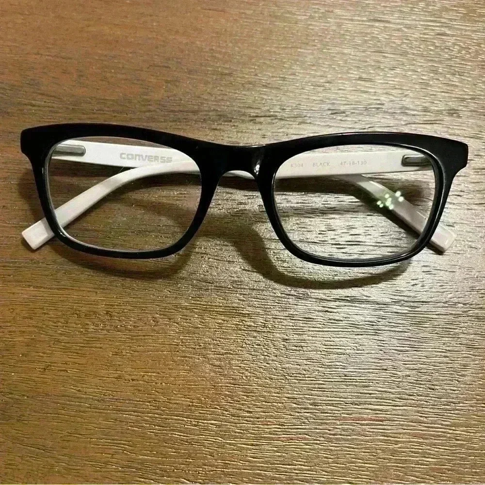 Converse K304 kids eyeglass frames black and white size 47 18 130